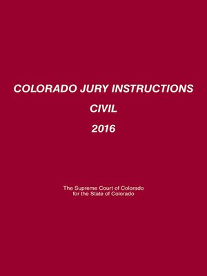 cover image of Colorado Jury Instructions Civil